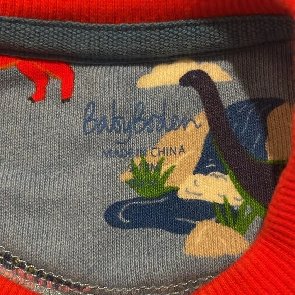 Mini Boden Baby Boden Boys Blue Dinosaur Joggers and Sweater With Red Trim - Picture 6 of 7